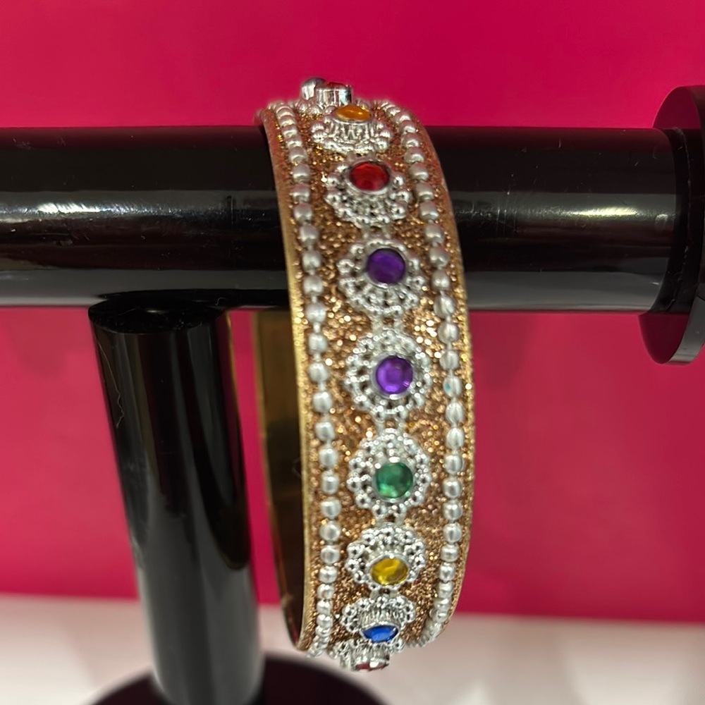 Elegant Gold Multicolor Gemstone Bracelet